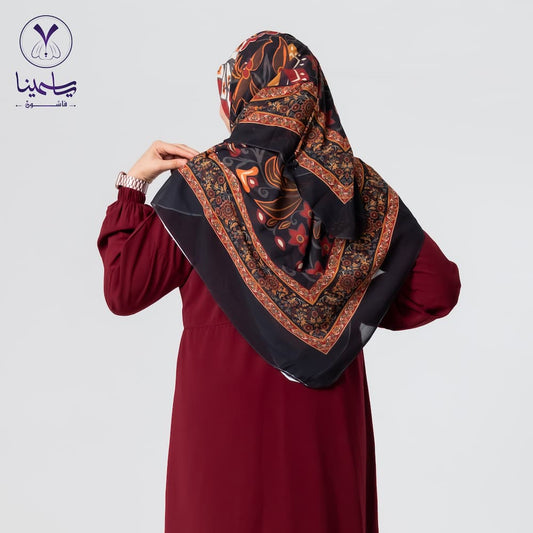 طرحة شيفون ديجيتال بالوان غامقه