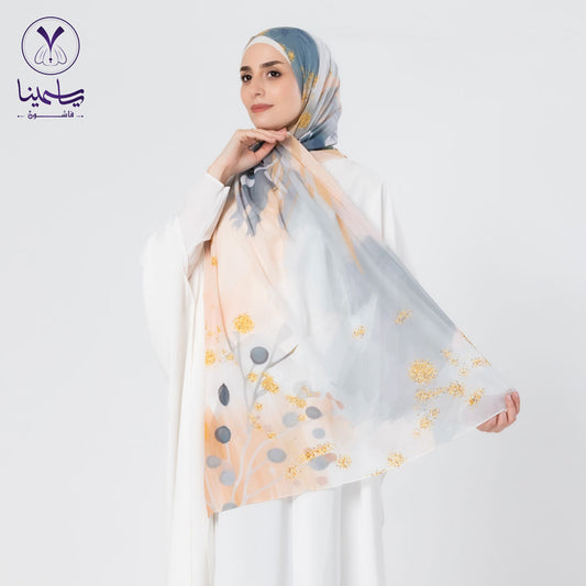 طرحة شيفون ديجيتال الوان فاتحه