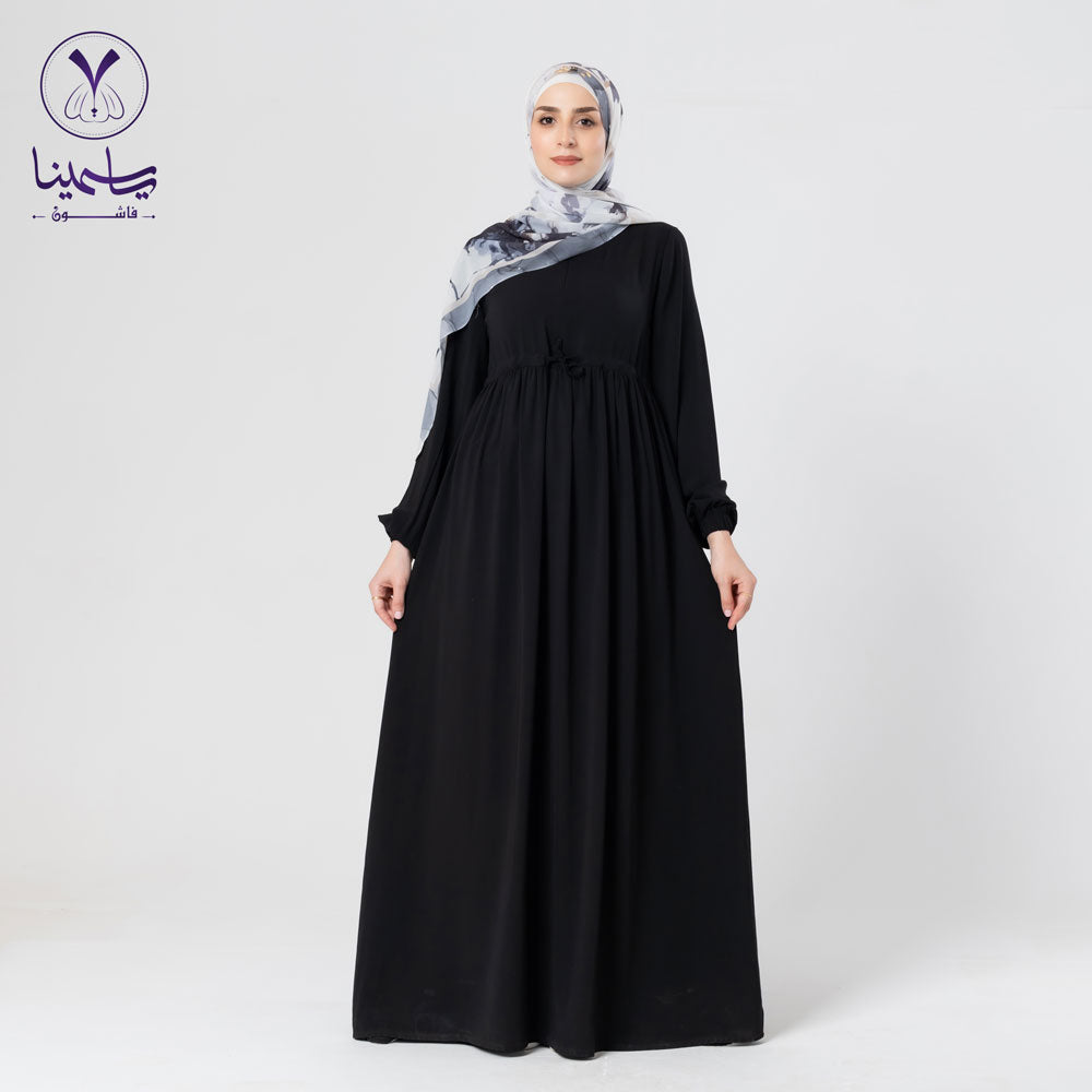 عباية كريب بحزام وسط اسود